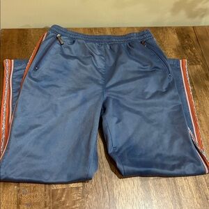 Coogi Track Pants Blue Elastic Waist Embroidered Side stripes Logo on back  M?